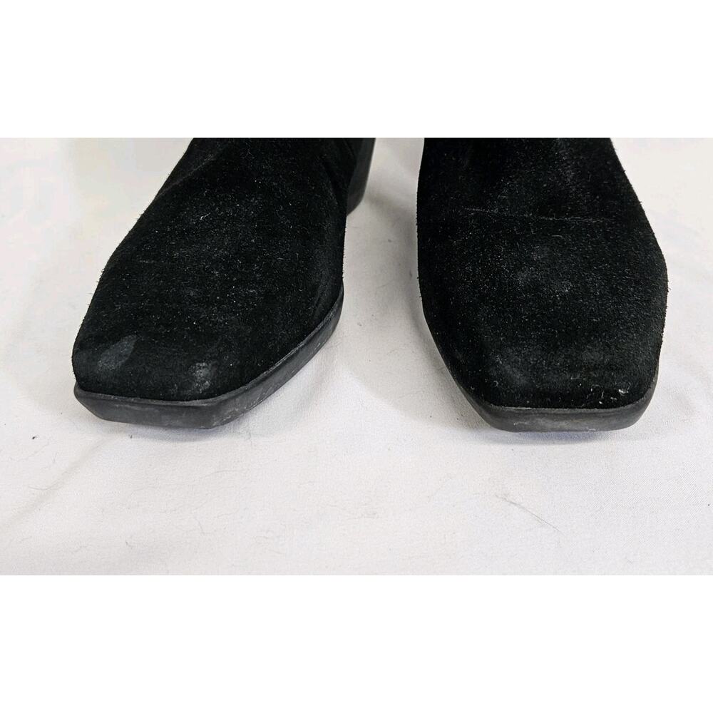La Canadienne Black Suede Leather Low Wedge Side Zip Lined Boot Bootie Size 7 - Picture 9 of 12